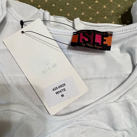 ISLE by Melis Kozan Dress Size: Medium White Pullover Tiered Knee Length - Picture 5 of 5